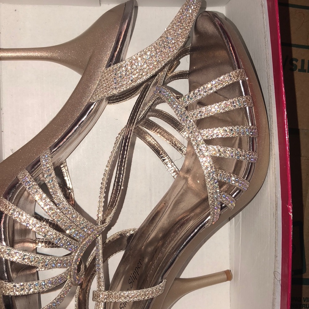 Silve slipper formal heels